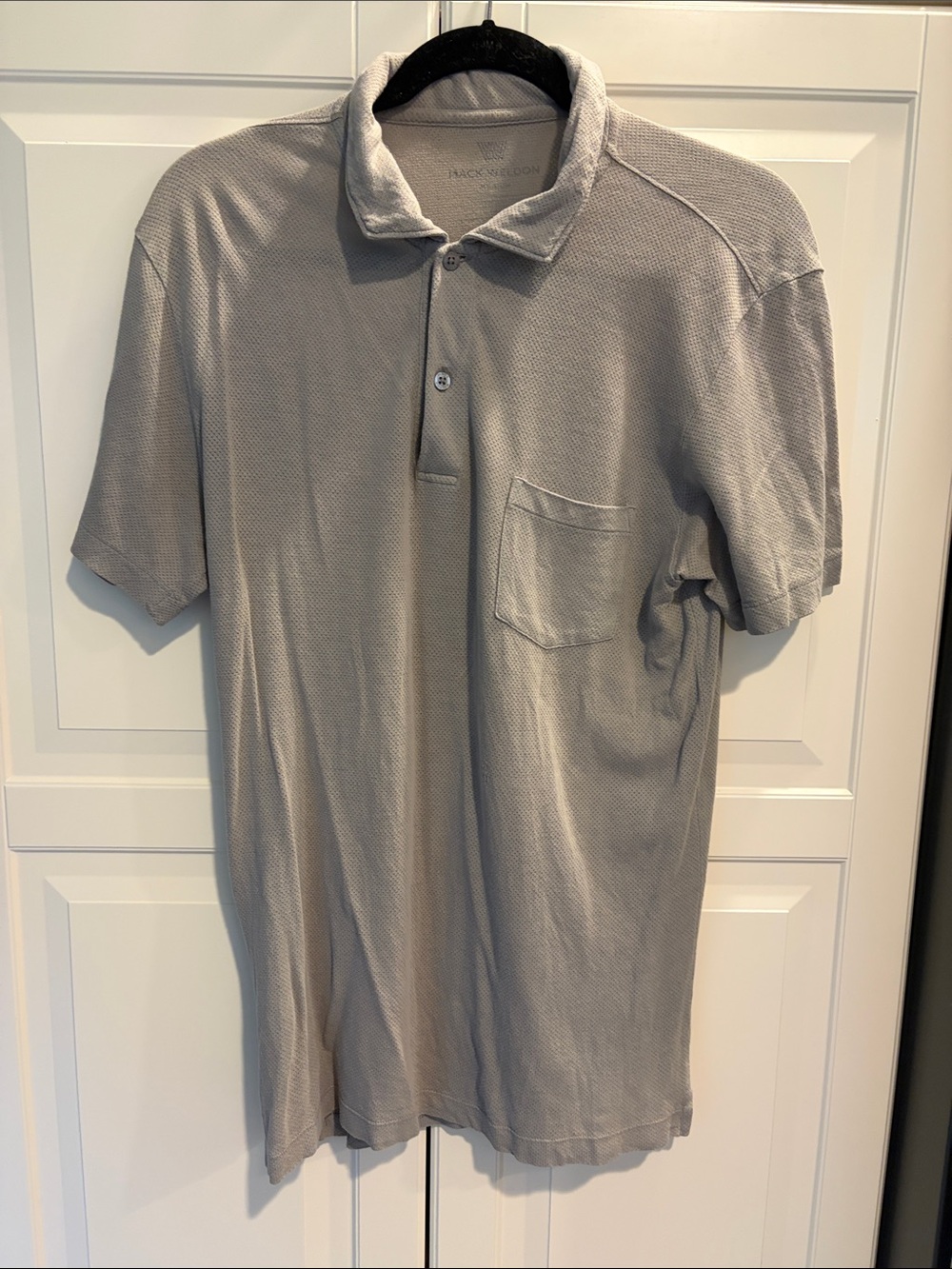 Mack Weldon Heather Gray Short-Sleeve Polo with Chest Pocket